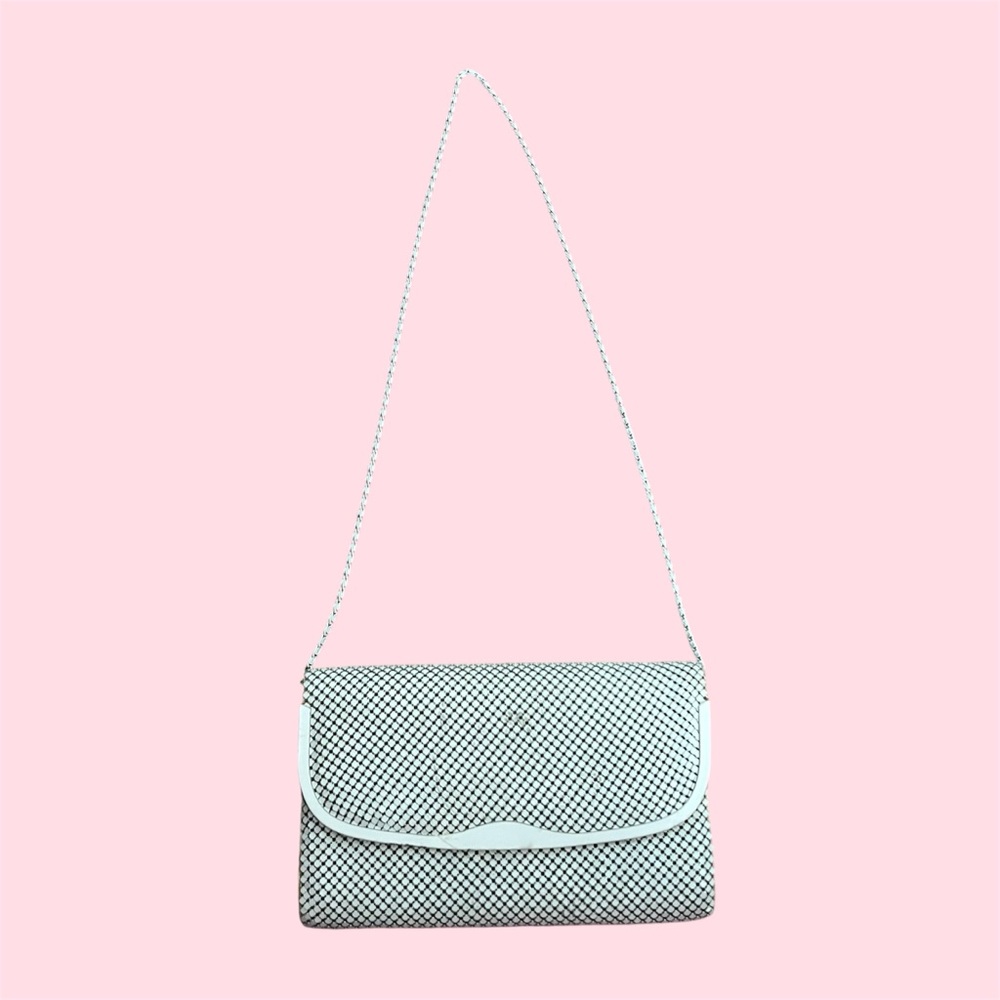elegant vintage retro white and gold bag